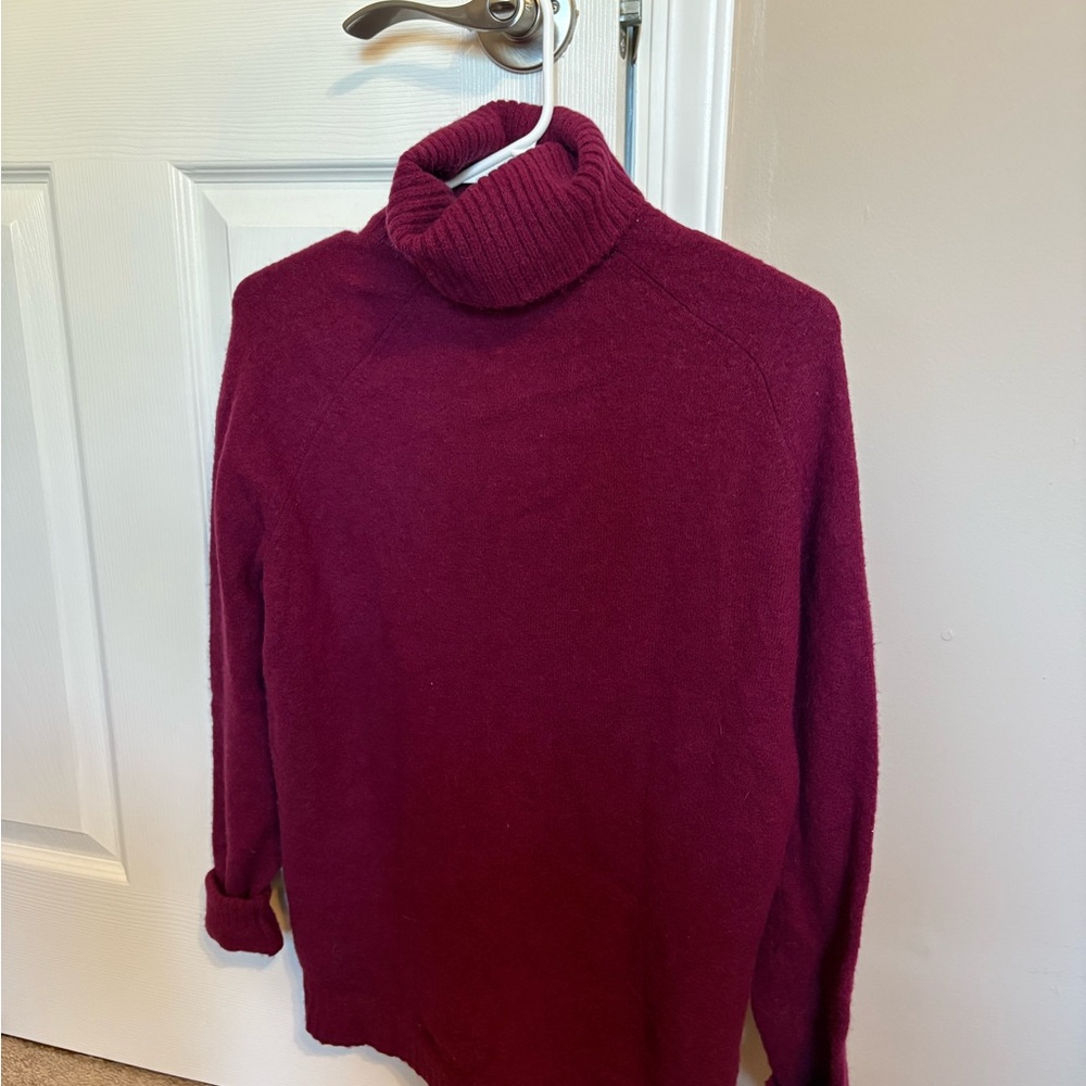J. Crew Red Cowl Turtleneck Sweater